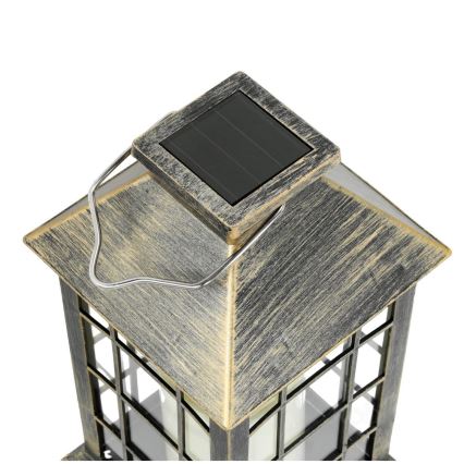 LED Lámpara colgante solar LED/0,02W/1,2V 1xAA 2700K IP44 200 mAh pátina