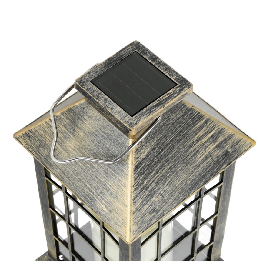 LED Lámpara colgante solar LED/0,02W/1,2V 1xAA 2700K IP44 200 mAh pátina