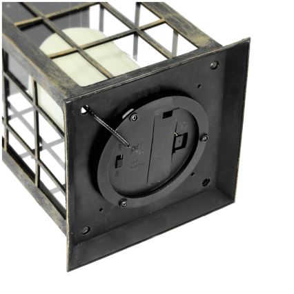 LED Lámpara colgante solar LED/0,02W/1,2V 1xAA 2700K IP44 200 mAh pátina
