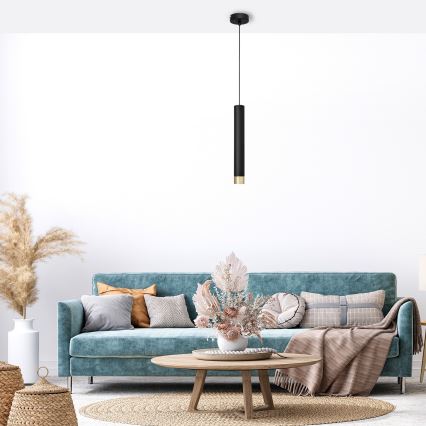 LED Lámpara colgante TUBA 1xGU10/4,8W/230V negro/dorado