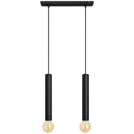 LED Lámpara colgante TUBA 2xE27/60W/230V negro