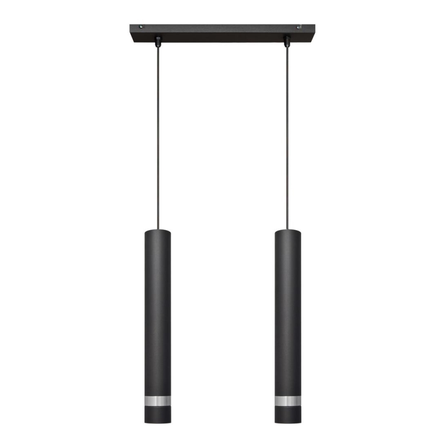LED Lámpara colgante TUBA 2xGU10/4,8W/230V negro/cromo mate