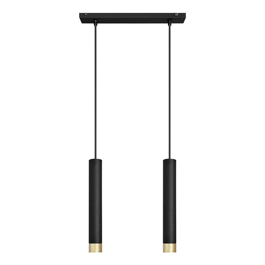 LED Lámpara colgante TUBA 2xGU10/4,8W/230V negro/dorado