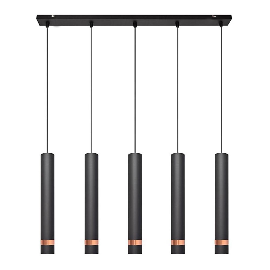 LED Lámpara colgante TUBA 5xGU10/6,5W/230V negro/cobre