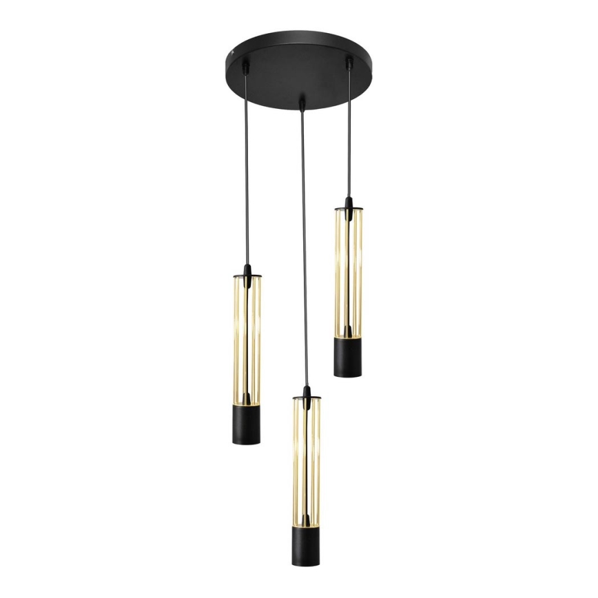 LED Lámpara de araña BARS 3xGU10/4,8W/230V negro/dorado