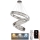 LED Lámpara de araña de vidrio regulable con cuerda LED/115W/230V 3000-6500K cromo brillante + control remoto