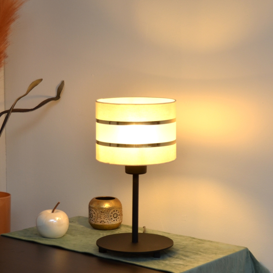 LED Lámpara de mesa HELEN 1xE27/15W/230V color crema/negro/dorado