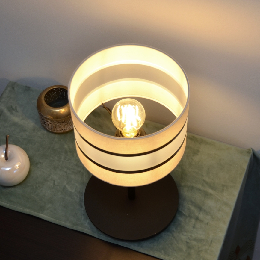 LED Lámpara de mesa HELEN 1xE27/15W/230V color crema/negro/dorado