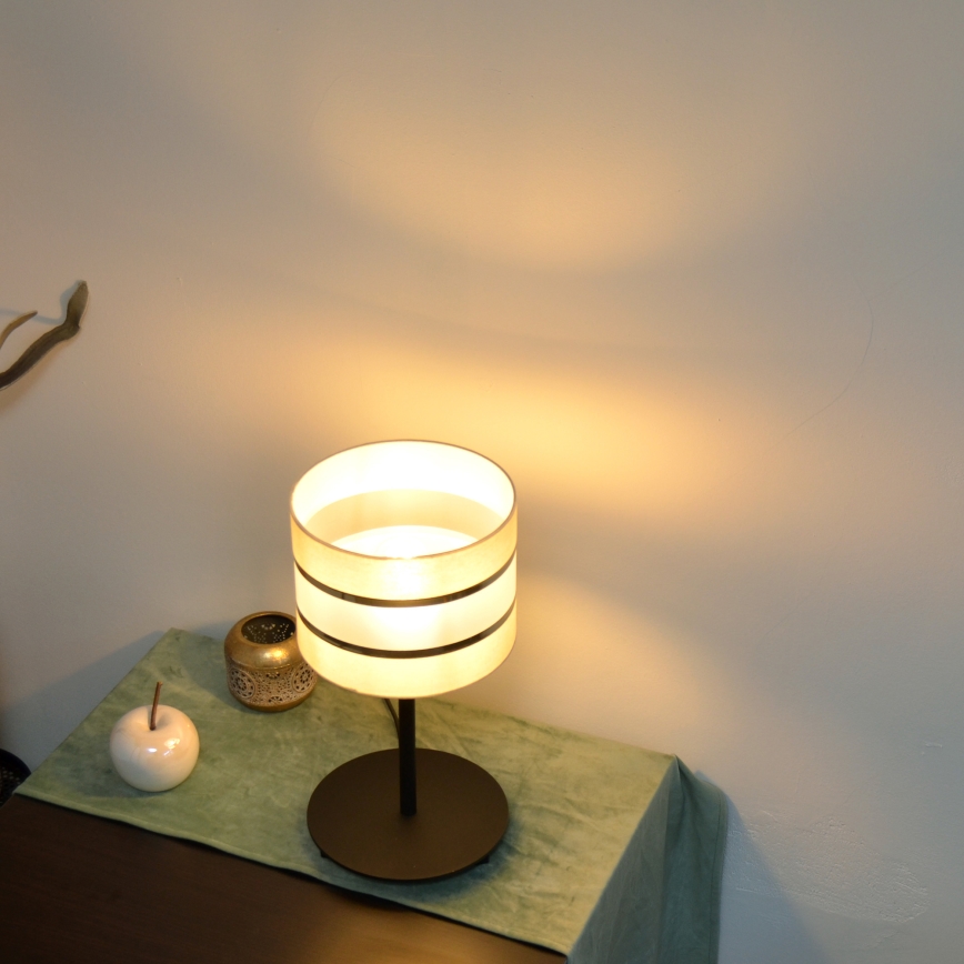 LED Lámpara de mesa HELEN 1xE27/15W/230V color crema/negro/dorado