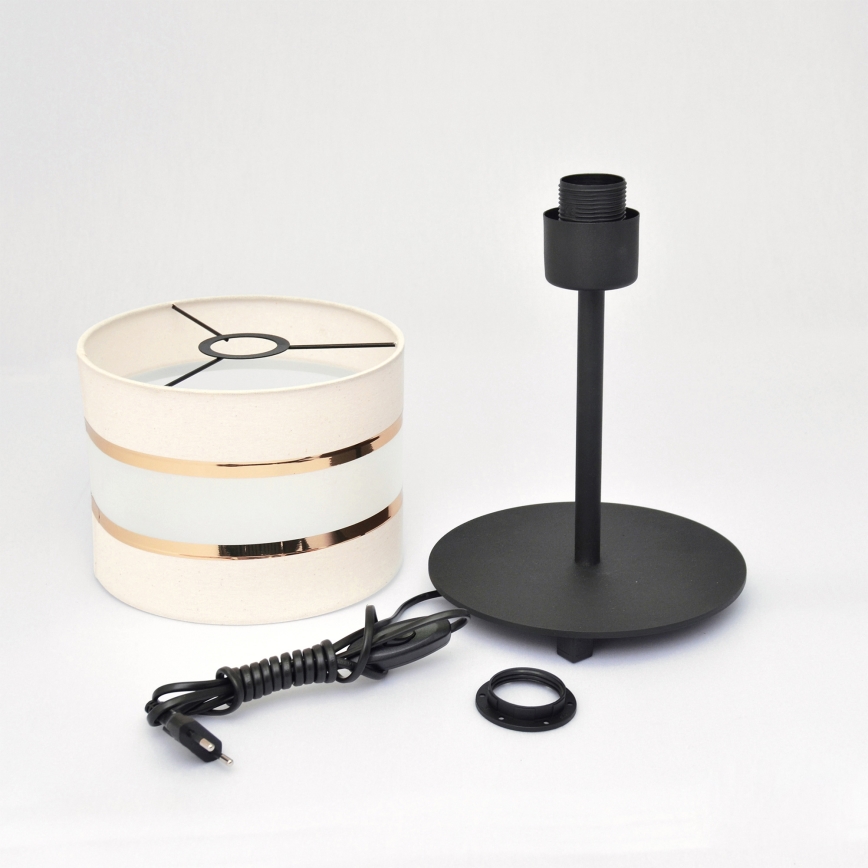 LED Lámpara de mesa HELEN 1xE27/15W/230V color crema/negro/dorado
