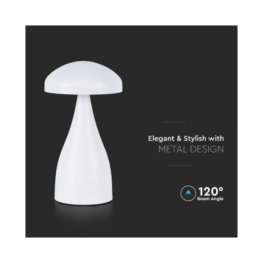 LED Lámpara de mesa táctil recargable y regulable LED/1W/5V 3000-6000K 1800 mAh blanco