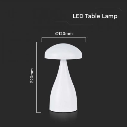 LED Lámpara de mesa táctil recargable y regulable LED/1W/5V 3000-6000K 1800 mAh blanco