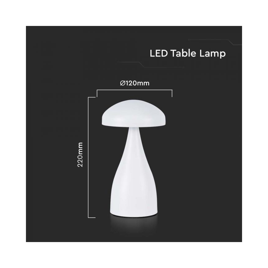 LED Lámpara de mesa táctil recargable y regulable LED/1W/5V 3000-6000K 1800 mAh blanco