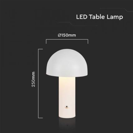 LED Lámpara de mesa táctil recargable y regulable LED/1W/5V 3000-6000K 1800 mAh blanco