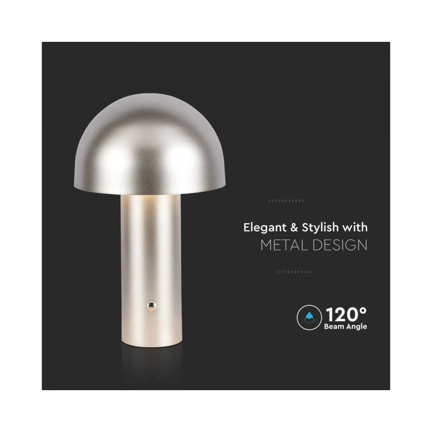 LED Lámpara de mesa táctil recargable y regulable LED/1W/5V 3000-6000K 1800 mAh dorado