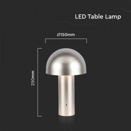 LED Lámpara de mesa táctil recargable y regulable LED/1W/5V 3000-6000K 1800 mAh dorado