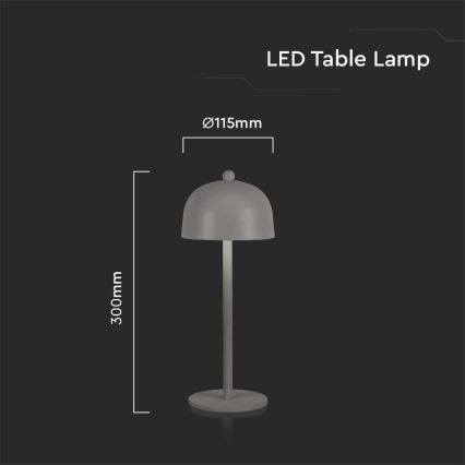 LED Lámpara de mesa táctil recargable y regulable LED/1W/5V 3000-6000K 1800 mAh gris