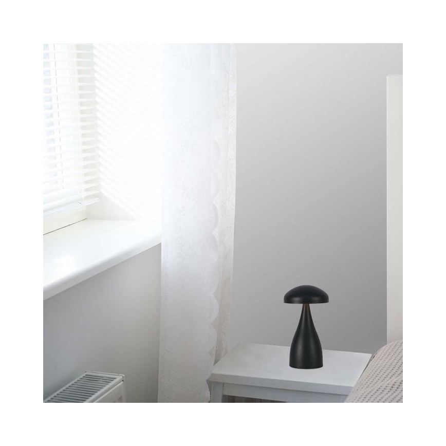 LED Lámpara de mesa táctil recargable y regulable LED/1W/5V 3000-6000K 1800 mAh negro