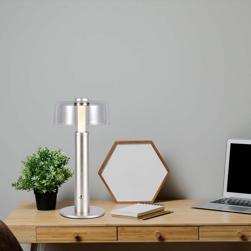LED Lámpara de mesa táctil recargable y regulable LED/1W/5V 3000K 1800 mAh dorado