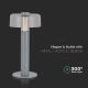 LED Lámpara de mesa táctil recargable y regulable LED/1W/5V 3000K 1800 mAh gris