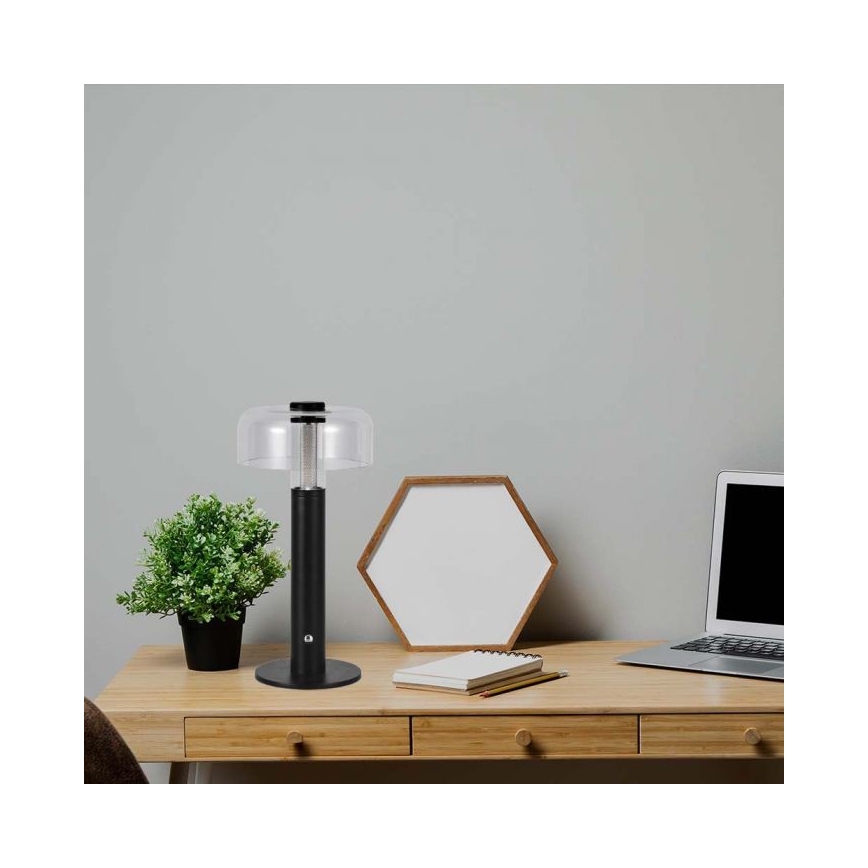 LED Lámpara de mesa táctil recargable y regulable LED/1W/5V 3000K 1800 mAh negro