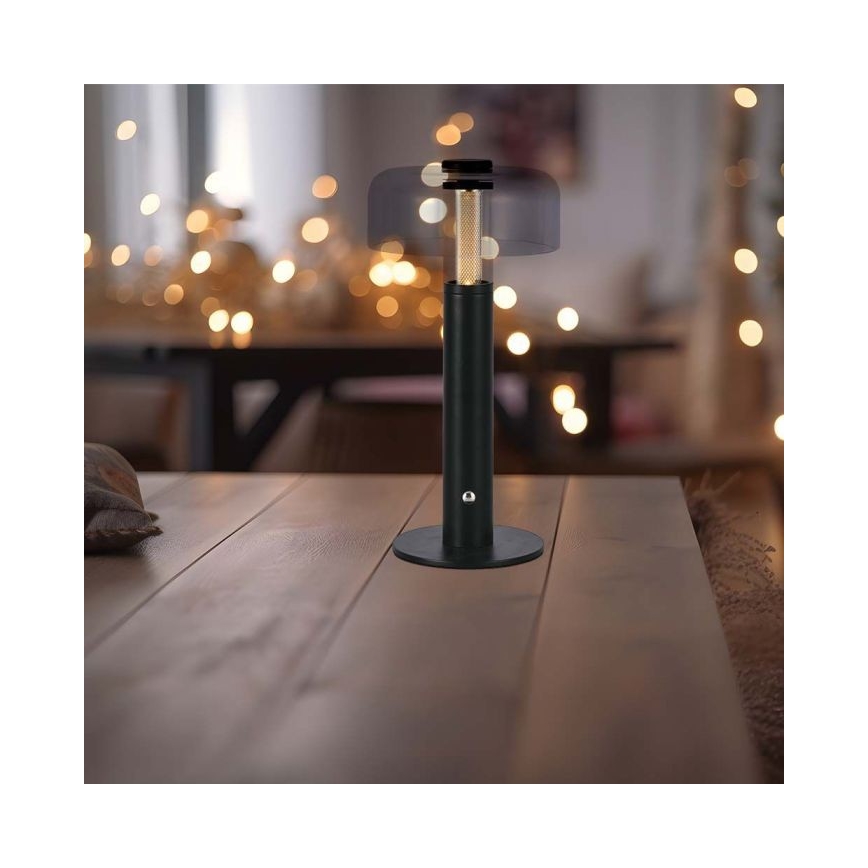 LED Lámpara de mesa táctil recargable y regulable LED/1W/5V 3000K 1800 mAh negro