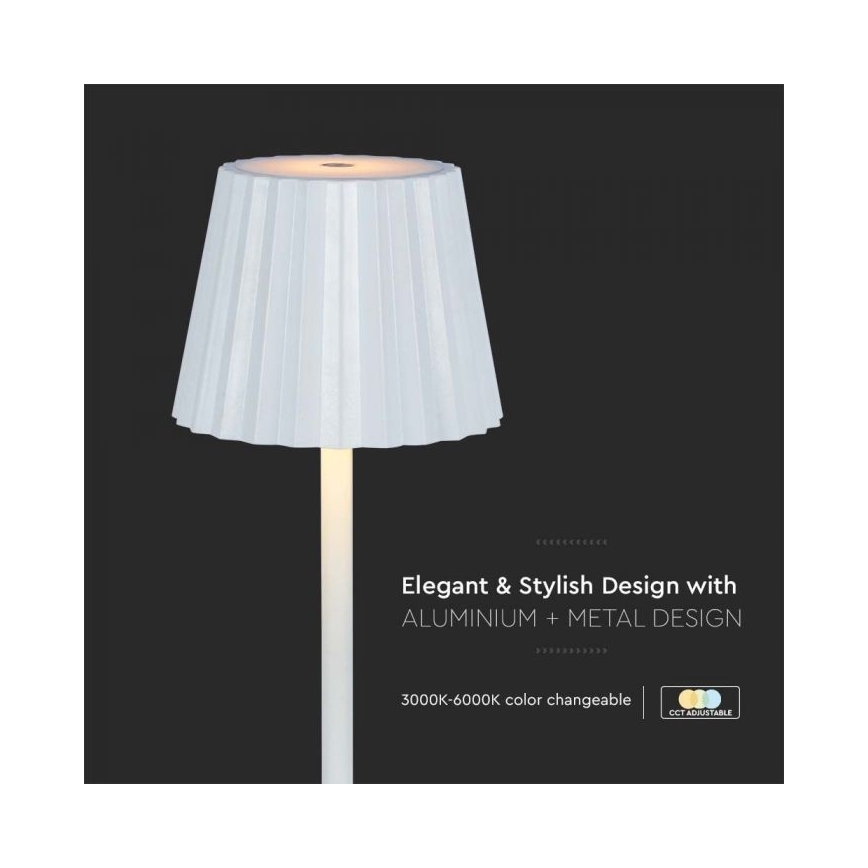 LED Lámpara de mesa táctil recargable y regulable LED/4W/5V 3000-6000K 1800 mAh blanco