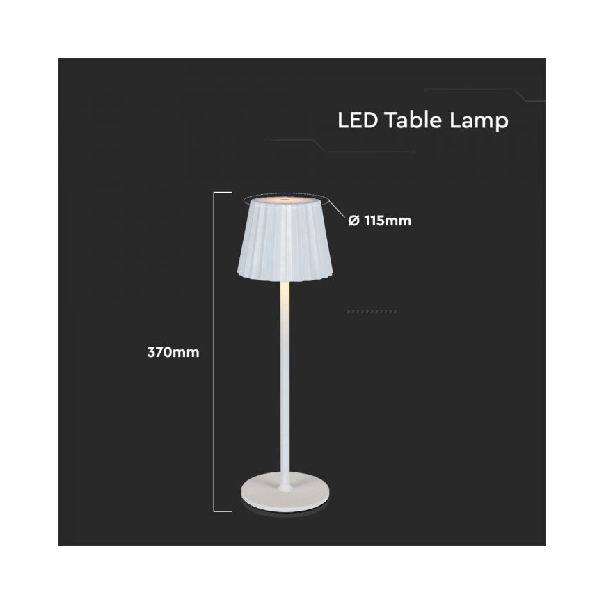LED Lámpara de mesa táctil recargable y regulable LED/4W/5V 3000-6000K 1800 mAh blanco