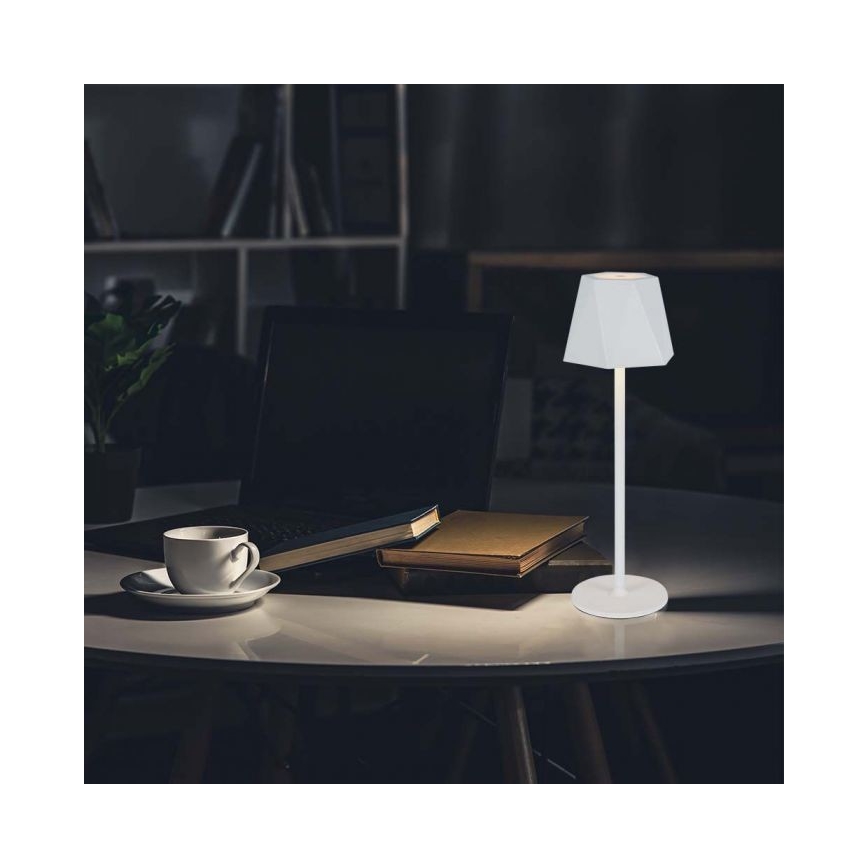 LED Lámpara de mesa táctil recargable y regulable LED/4W/5V 3000-6000K 1800 mAh blanco