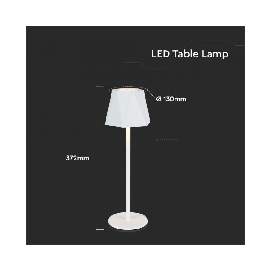 LED Lámpara de mesa táctil recargable y regulable LED/4W/5V 3000-6000K 1800 mAh blanco