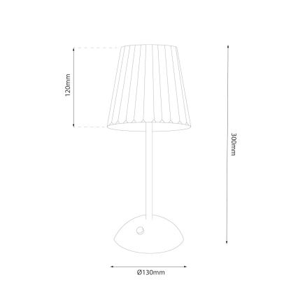 Lámpara de mesa LED regulable táctil recargable ELBA LED/1,6W/800 mAh 3000/4000/6000K dorado/transparente