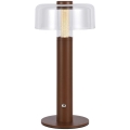 LED Lámpara de mesa táctil recargable y regulable LED/1W/5V 3000K 1800 mAh marrón