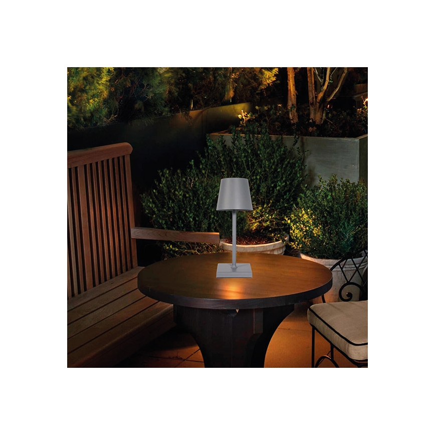 LED Lámpara de mesa táctil recargable y regulable LED/3,5W/5V 5200mAh gris