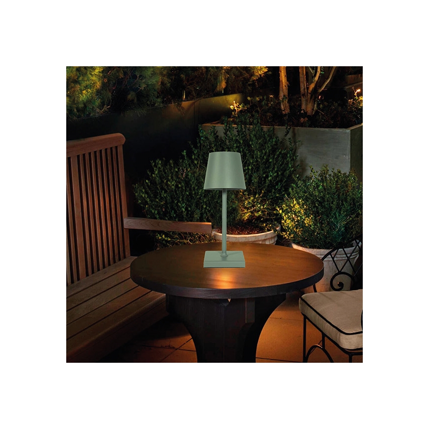 LED Lámpara de mesa táctil recargable y regulable LED/3,5W/5V 5200mAh verde