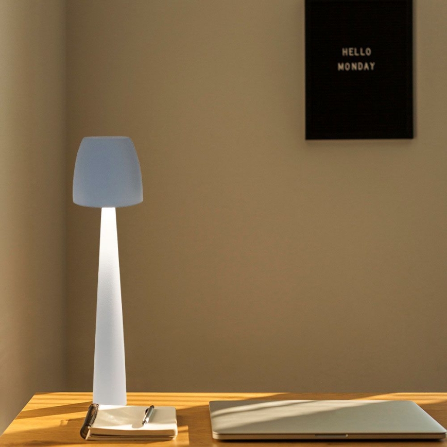 LED Lámpara de mesa táctil recargable y regulable LED/3W/5V 3000-6000K 1800 mAh blanco