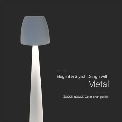 LED Lámpara de mesa táctil recargable y regulable LED/3W/5V 3000-6000K 1800 mAh blanco