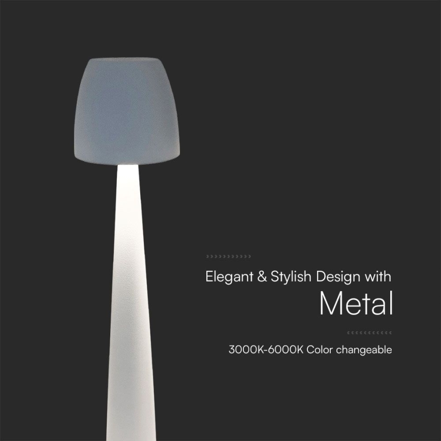 LED Lámpara de mesa táctil recargable y regulable LED/3W/5V 3000-6000K 1800 mAh blanco