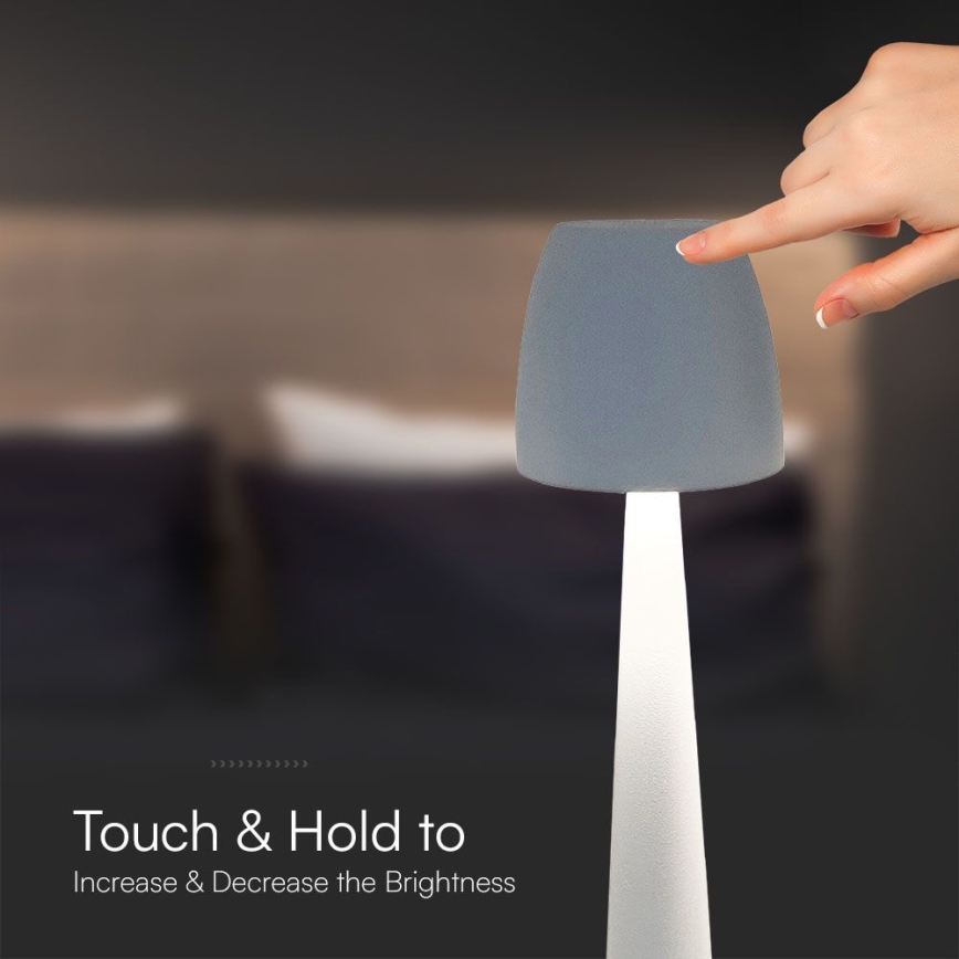LED Lámpara de mesa táctil recargable y regulable LED/3W/5V 3000-6000K 1800 mAh blanco