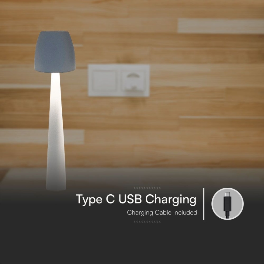 LED Lámpara de mesa táctil recargable y regulable LED/3W/5V 3000-6000K 1800 mAh blanco