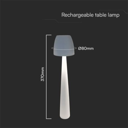LED Lámpara de mesa táctil recargable y regulable LED/3W/5V 3000-6000K 1800 mAh blanco