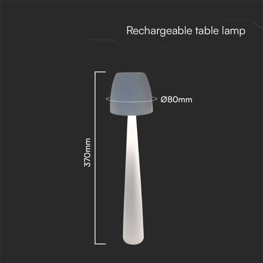 LED Lámpara de mesa táctil recargable y regulable LED/3W/5V 3000-6000K 1800 mAh blanco