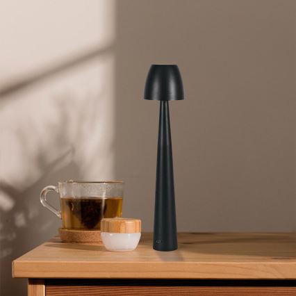LED Lámpara de mesa táctil recargable y regulable LED/3W/5V 3000-6000K 1800 mAh negro