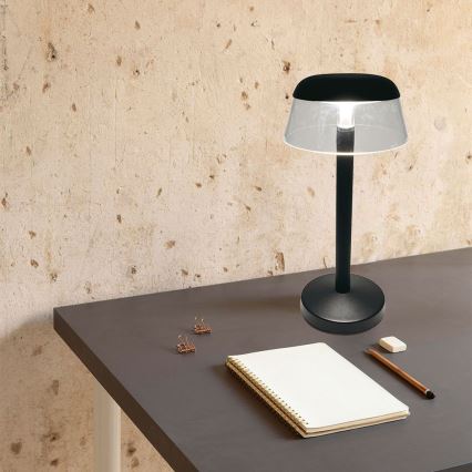 LED Lámpara de mesa táctil recargable y regulable LED/3W/5V 3000-6000K 1800 mAh negro