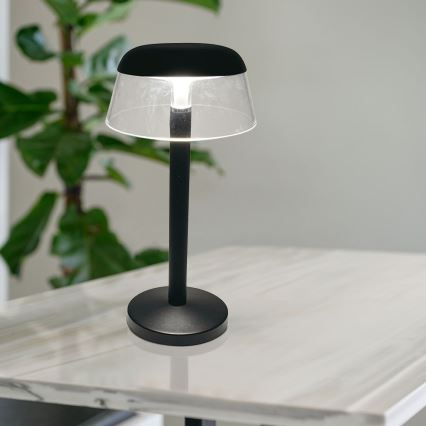 LED Lámpara de mesa táctil recargable y regulable LED/3W/5V 3000-6000K 1800 mAh negro