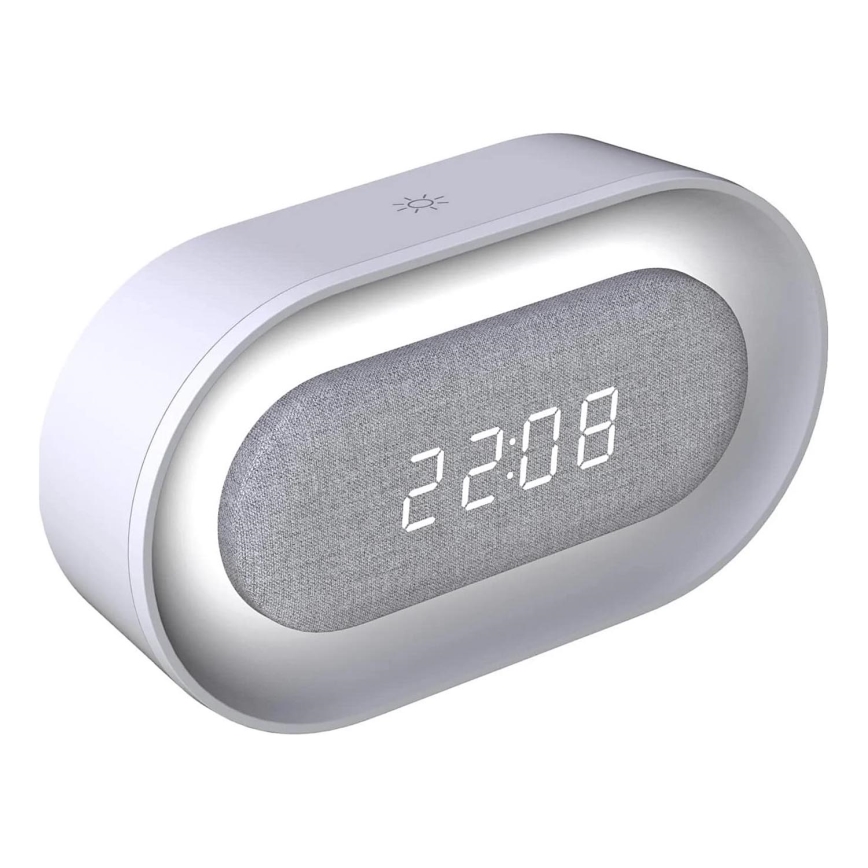 LED Lámpara de noche pequeña regulable con despertador KAJA LED/1,3W/5V 3000K