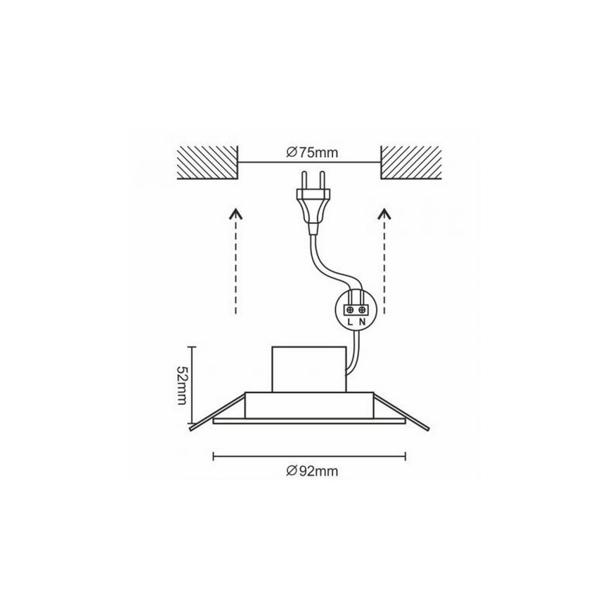 LED Lámpara empotrable para el baño LED/7W/230V 4000K blanca IP44