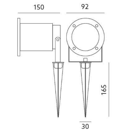 LED Lámpara exterior BLAKE 2 GU10/6W/230V IP65