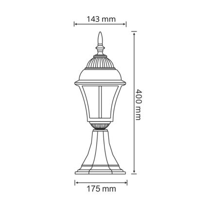LED Lámpara exterior PARIS 2 1xE27/4,9W/230V