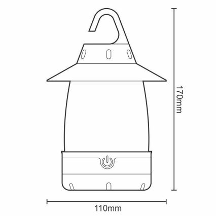 LED Lámpara portátil 3xLED/4xAA IPX4