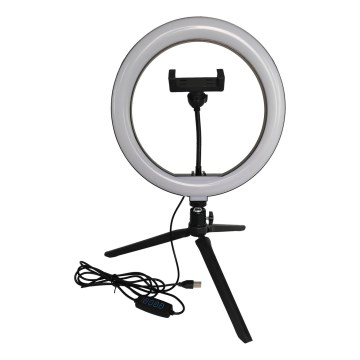 LED Lámpara regulable con trípode y soporte para vlogging LED/10W/5V 2700-6500K